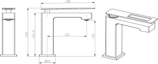 Смеситель для раковины Boheme Q 141-BCR.2 чёрный/хром